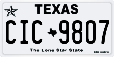 TX license plate CIC9807