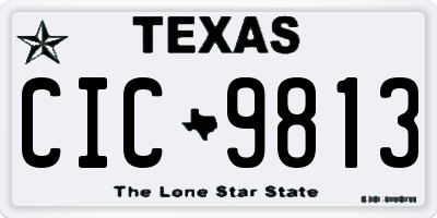 TX license plate CIC9813