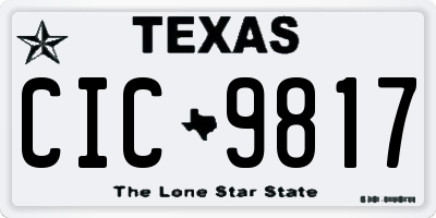 TX license plate CIC9817