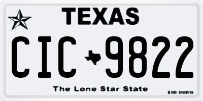 TX license plate CIC9822