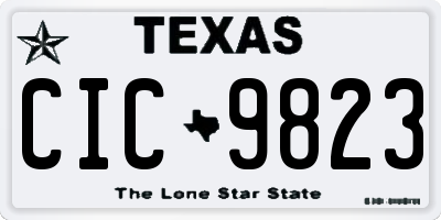 TX license plate CIC9823