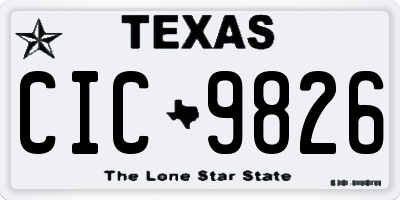 TX license plate CIC9826