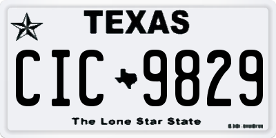 TX license plate CIC9829