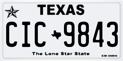 TX license plate CIC9843
