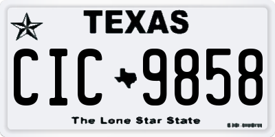 TX license plate CIC9858