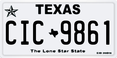 TX license plate CIC9861