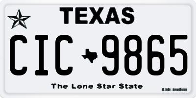 TX license plate CIC9865