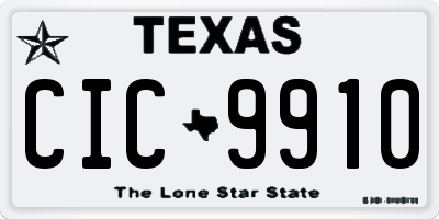 TX license plate CIC9910