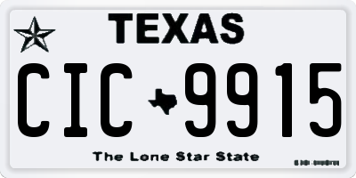 TX license plate CIC9915