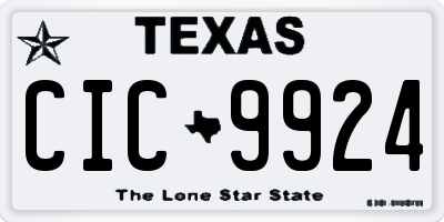 TX license plate CIC9924