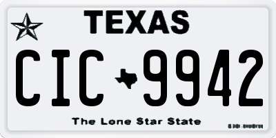 TX license plate CIC9942
