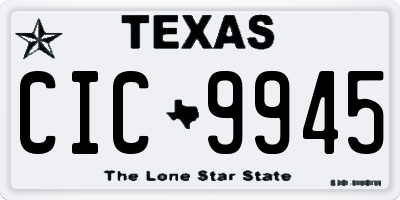 TX license plate CIC9945