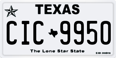 TX license plate CIC9950