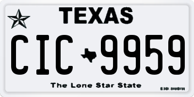 TX license plate CIC9959