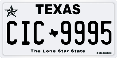 TX license plate CIC9995