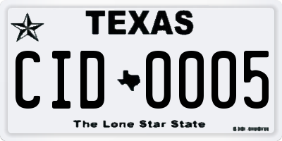 TX license plate CID0005