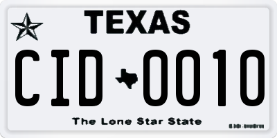 TX license plate CID0010