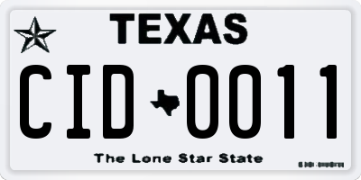 TX license plate CID0011
