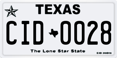 TX license plate CID0028