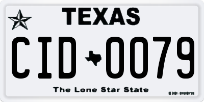 TX license plate CID0079