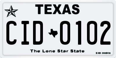 TX license plate CID0102