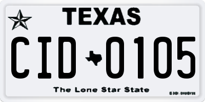 TX license plate CID0105