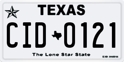 TX license plate CID0121