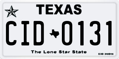 TX license plate CID0131