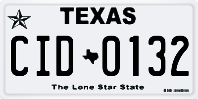 TX license plate CID0132