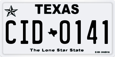 TX license plate CID0141