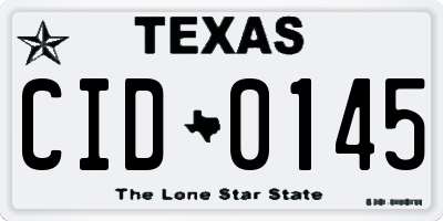 TX license plate CID0145