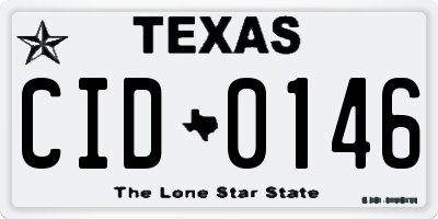 TX license plate CID0146
