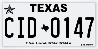 TX license plate CID0147