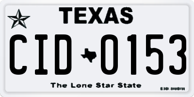 TX license plate CID0153
