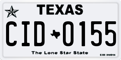 TX license plate CID0155