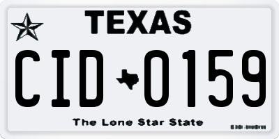 TX license plate CID0159