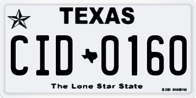 TX license plate CID0160