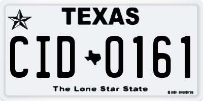 TX license plate CID0161