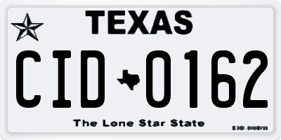 TX license plate CID0162