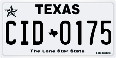 TX license plate CID0175