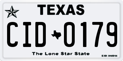 TX license plate CID0179