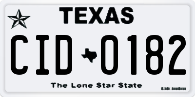 TX license plate CID0182
