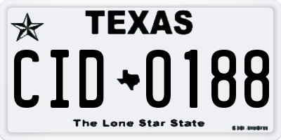 TX license plate CID0188