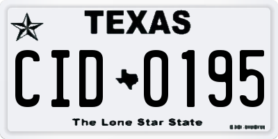 TX license plate CID0195