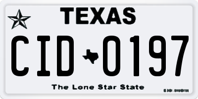 TX license plate CID0197