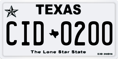 TX license plate CID0200