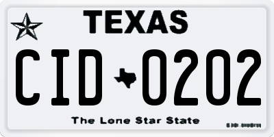 TX license plate CID0202