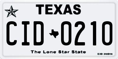 TX license plate CID0210