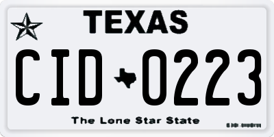 TX license plate CID0223