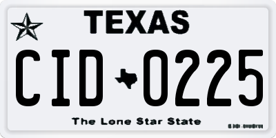TX license plate CID0225